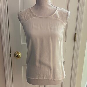 LOFT Cream Lace Accent Women's Blouse